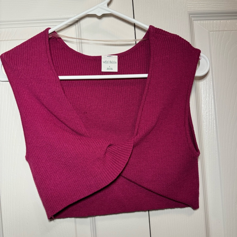 Wild Fable Pink Cropped Sweater Vest